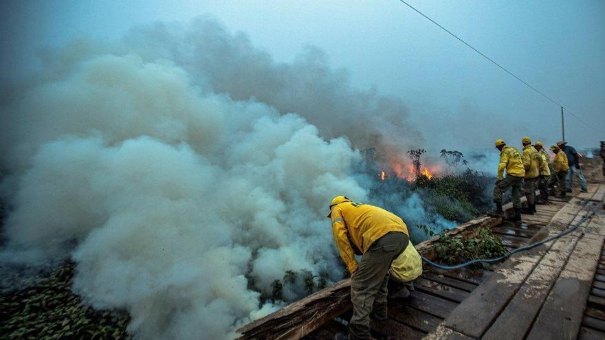 El humo de los incendios en el Pantanal llega a la ciudad de Sao Paulo