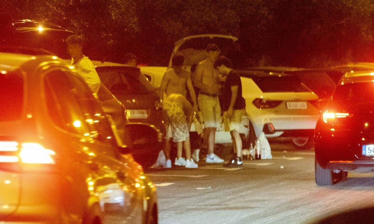 Botellón en la zona de la Albufereta en Alicante