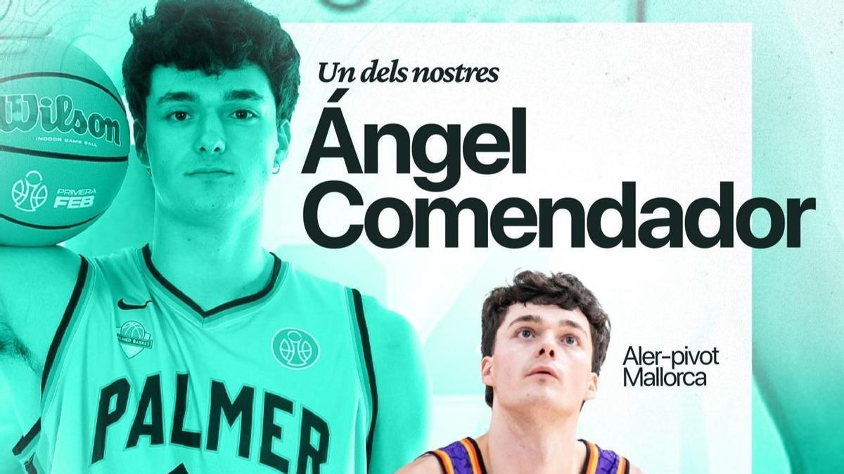 Diseño de anuncio de renovación de Ángel Comendador con el Palmer Basket