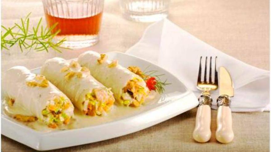 Canelones de bacalao