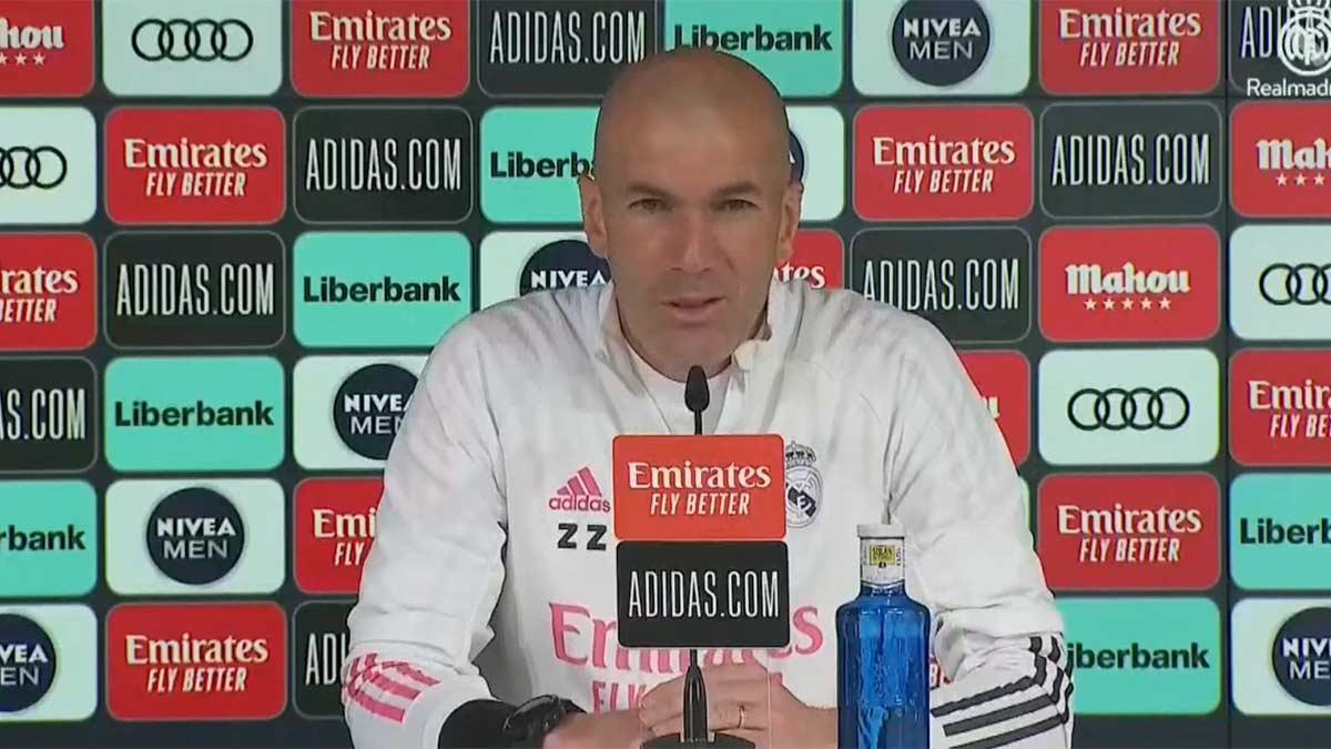 Zidane, durante una rueda de prensa