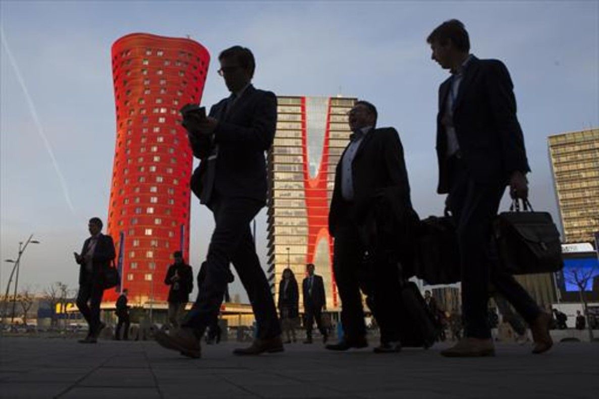 Visitantes de la edición del Mobile World Congress del 2016.