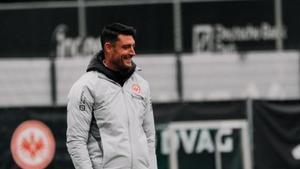 Albert Riera durante un entrenamiento del Eintracht Frankfurt