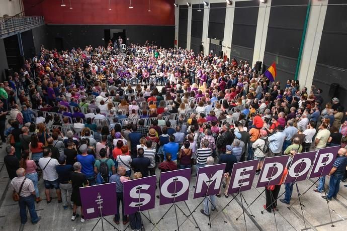 CANARIAS Y ECONOMIA. EDIFICIO MILLER. LAS PALMAS DE GRAN CANARIA. Mitin dePodemos con Irene Montero en el Edificio Elder del Parque Santa Catalina  | 31/03/2019 | Fotógrafo: Juan Carlos Castro