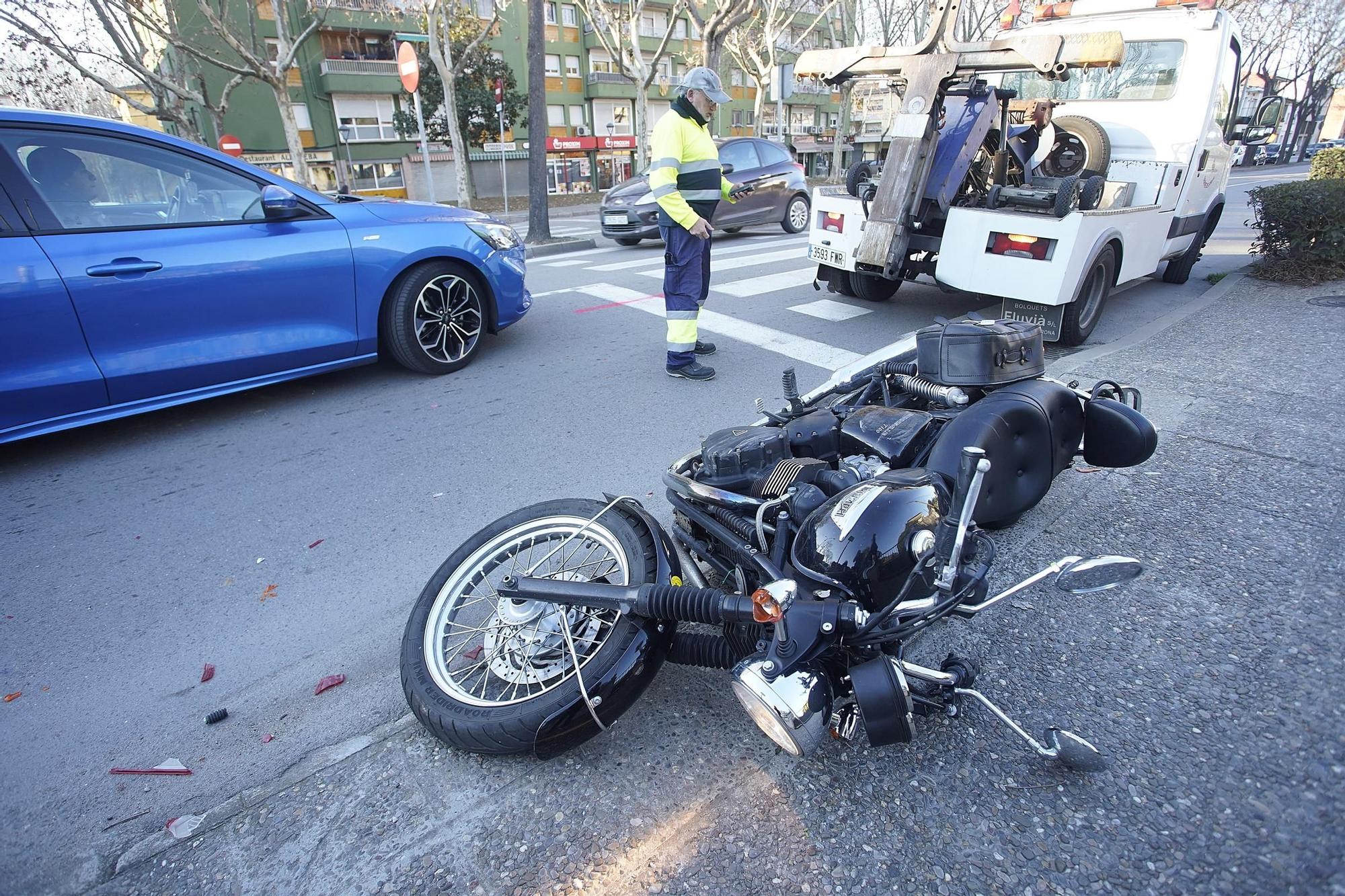 Un motorista té un accident a Pedret