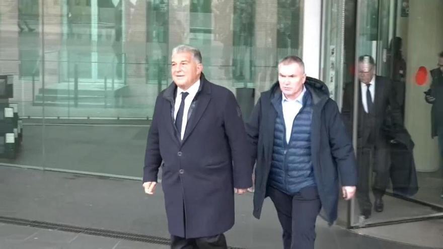 Laporta, optimista tras declarar por una presunta estafa