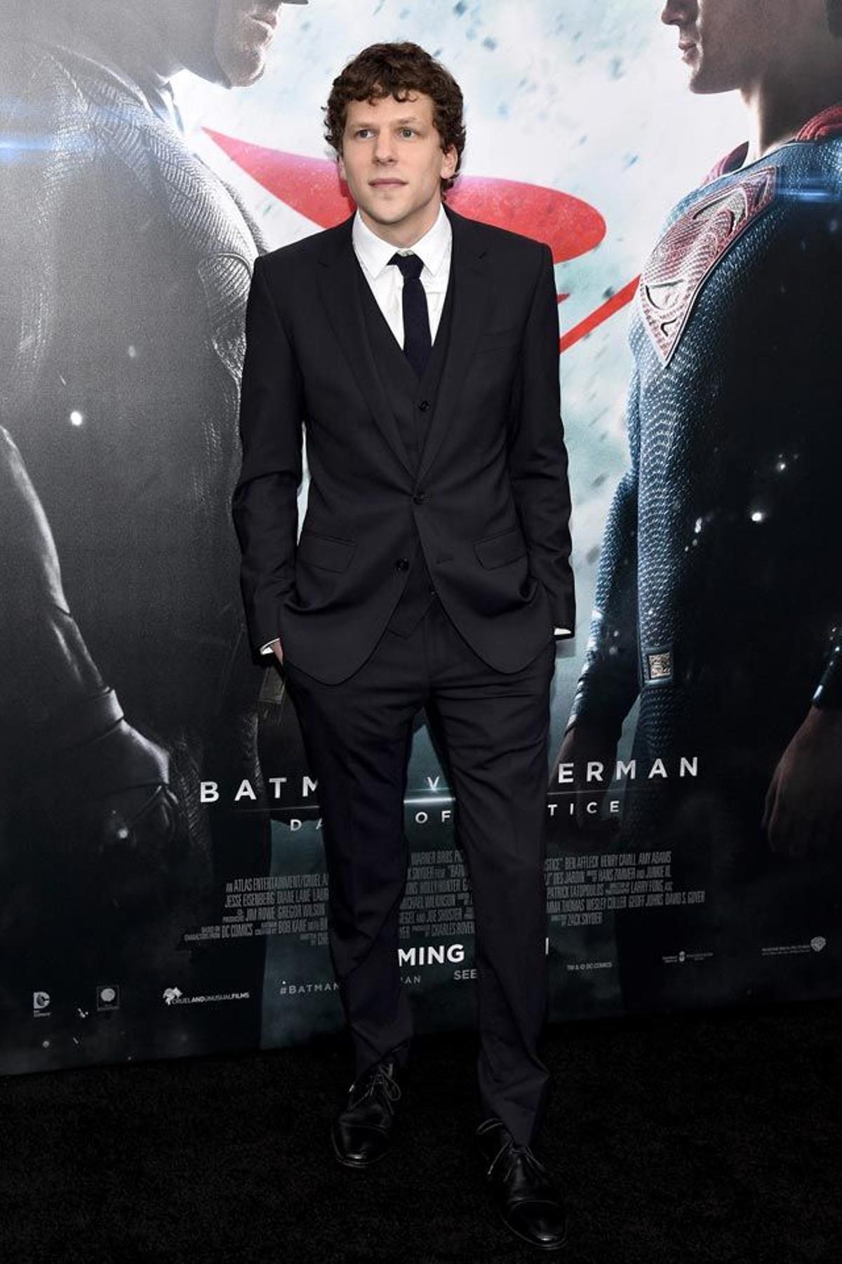 Jessie Eisenberg, en la première neoyorquina de 'Batman v Superman'.