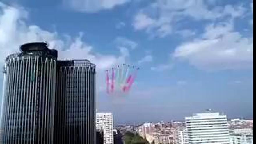 La Patrulla Águila sobrevuela Madrid el día de la Hispanidad