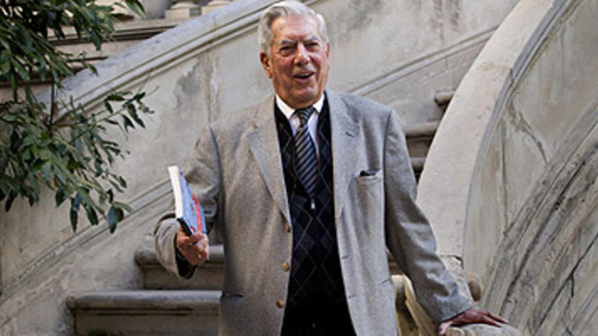 El escritor Mario Vargas Llosa en la presentación de su último libro, el 17 de abril en Madrid.