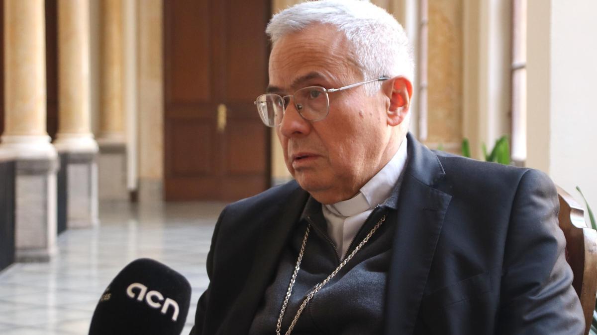 El arzobispo de Tarragona y presidente de la Conferencia Episcopal Tarraconense, Joan Planellas, durante la entrevista