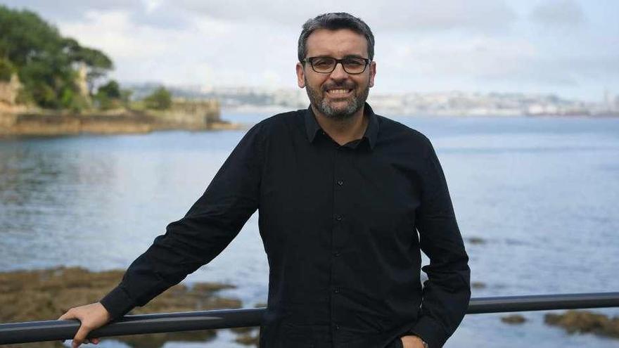 Alfonso Hermida, xornalista da Televisión de Galicia e presentador da Gala do Deporte da Coruña e a súa Comarca do mércores.