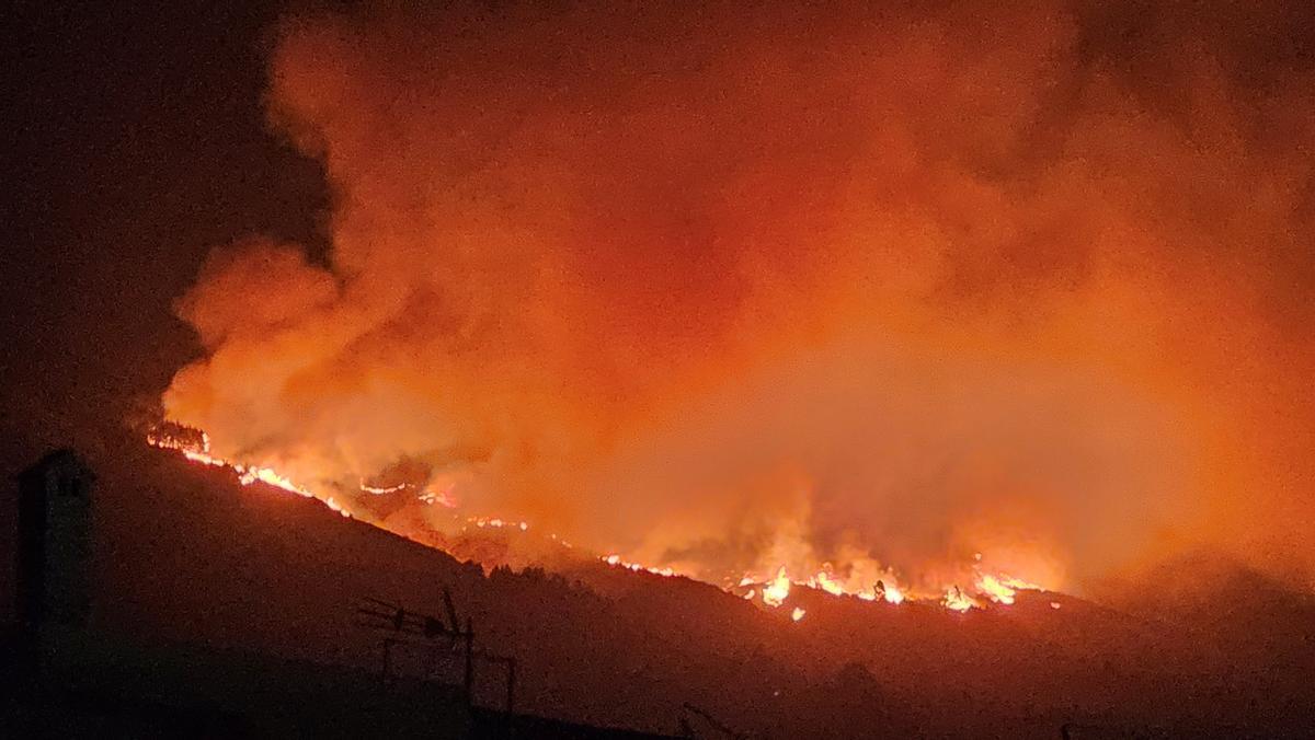 Un incendio forestal en Tenerife obliga a evacuar varias zonas