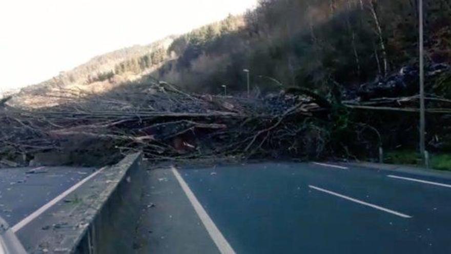 Buscan a dos personas en la autopista AP-8 Irún-Bilbao tras un desprendimiento