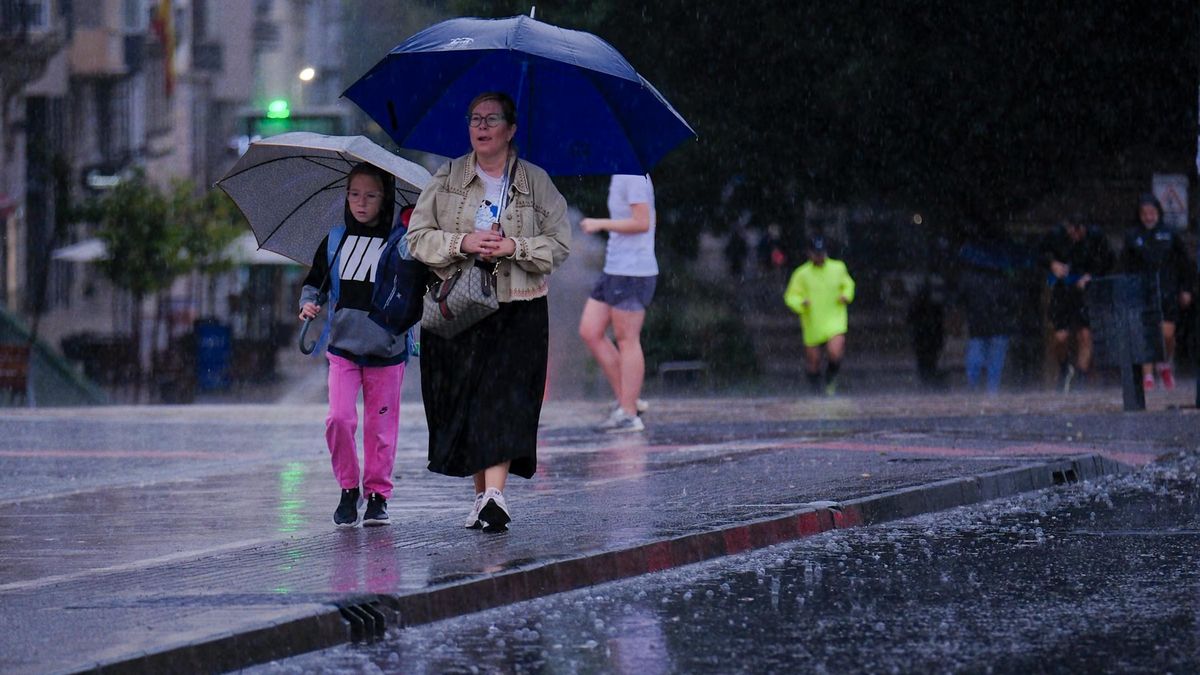 Lluvia en Málaga con la borrasca Berenice.