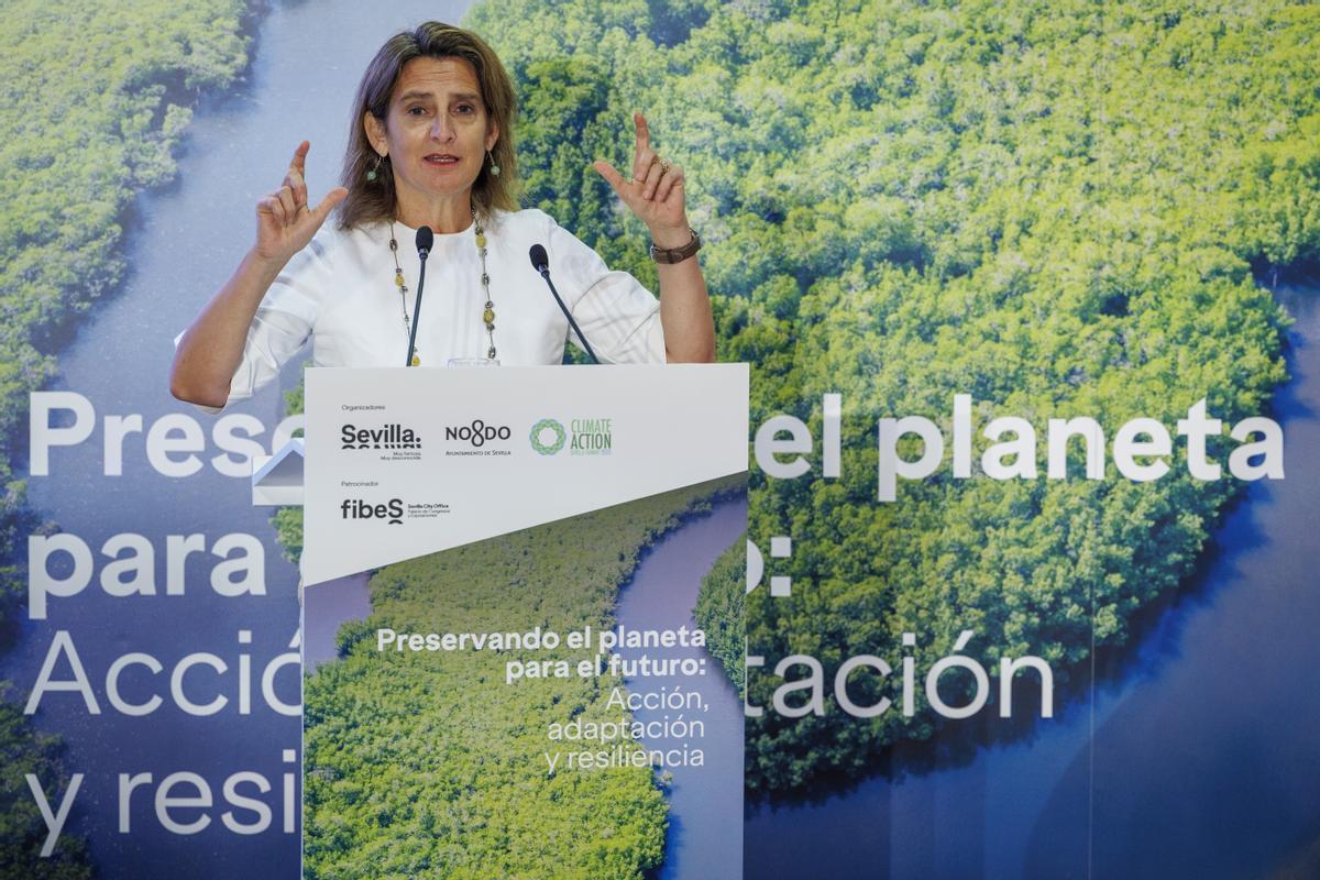 Teresa Ribera, ministra para la Transición Ecológica, en el ’Climate Action Summit’ esta semana en Sevilla.