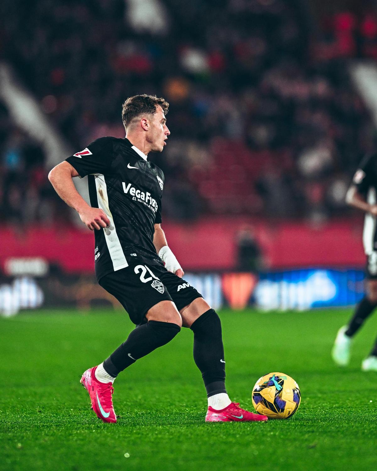 Germán Valera en el partido contra el Almería