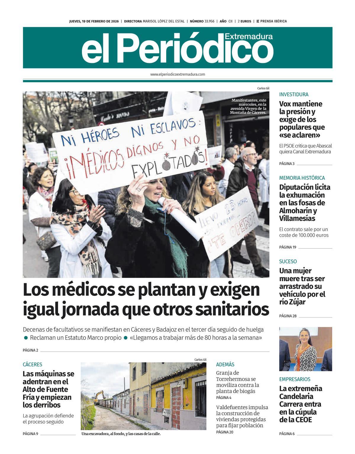 Consulta la portada correspondiente al día 19 de febrero de 2026