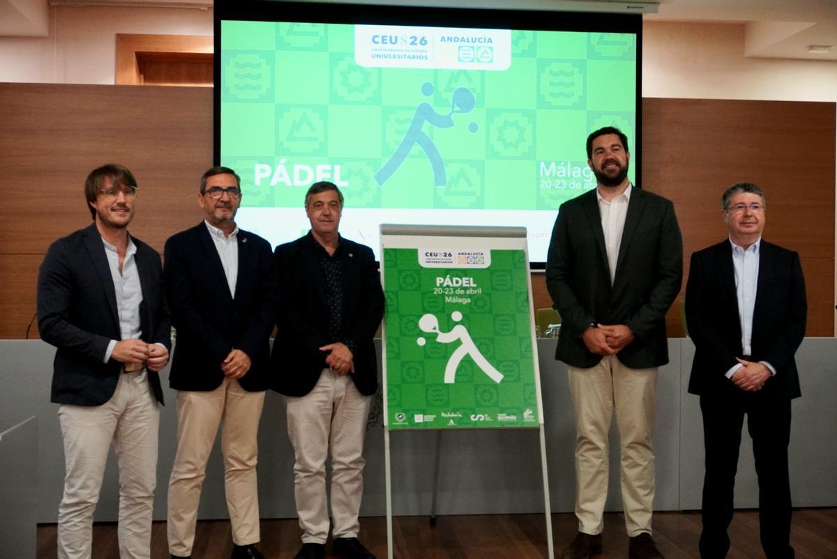 Presentación del Campeonato Universitario de Pádel que se celebra en Málaga.