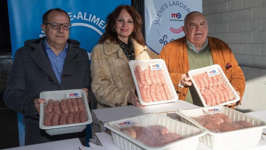 Mercazaragoza entrega 580 raciones de longaniza al Banco de Alimentos para celebrar el Jueves Lardero