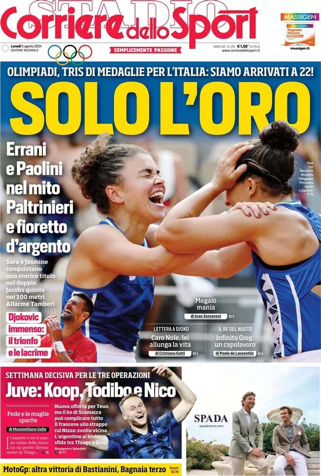 Las portadas de los diarios deportivos de hoy, lunes 5 de agosto