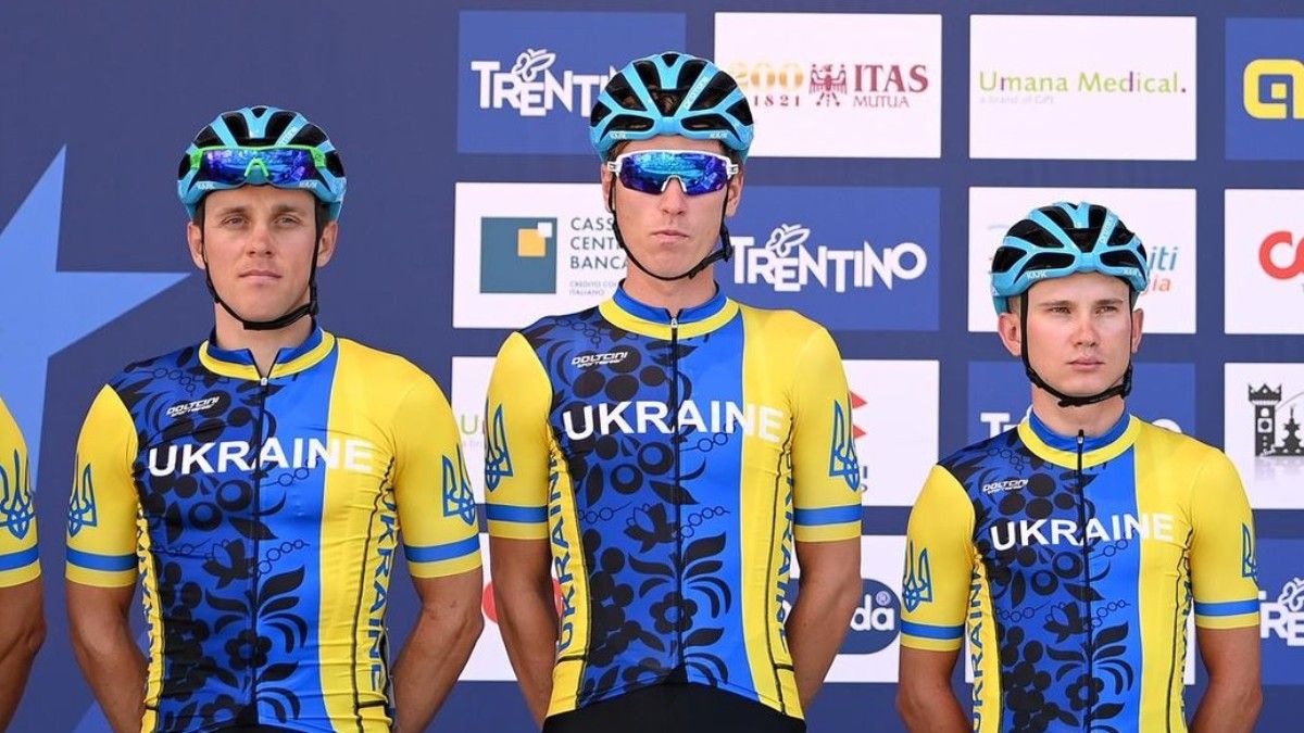 La selección de Ucrania en los Europeos de ciclismo de 2021. Andriy Kulyk, hijo del fallecido Alexander Kulyk, el primero