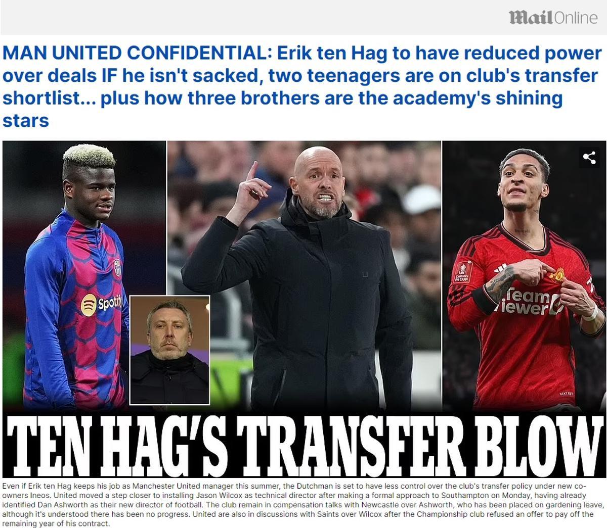 El 'Daily Mail' abre con el interés del Manchester United por Mika Faye