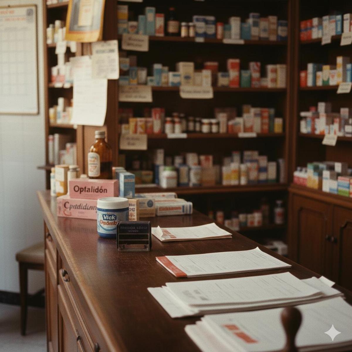 Recreación de una farmacia del siglo XIX.
