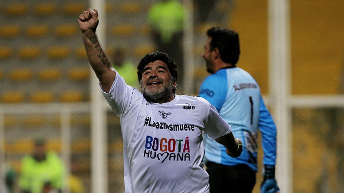 Maradona, protagonista en el Partido por la Paz en Colombia.