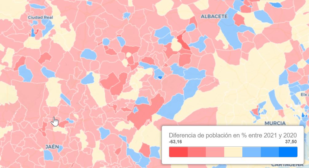 Mapa de flujos de población.