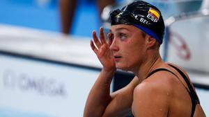 Tokyo (Japan), 29/07/2021.- Mireia Belmonte of Spain on her way out after competing in the womens 800m Freestyle Heats during the Swimming events of the Tokyo 2020 Olympic Games at the Tokyo Aquatics Centre in Tokyo, Japan, 29 July 2021. (800 metros, Japón, España, Tokio) EFE/EPA/Patrick B. Kraemer