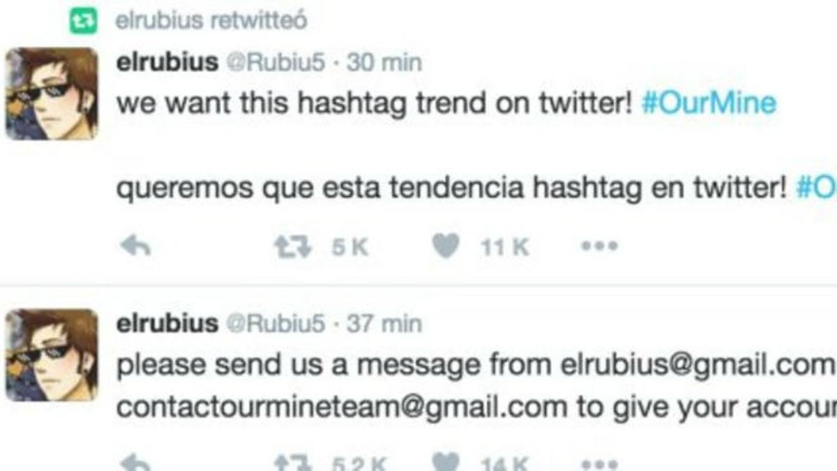 Los mensajes de los piratas informáticos  en la cuenta oficial de 'El Rubius'