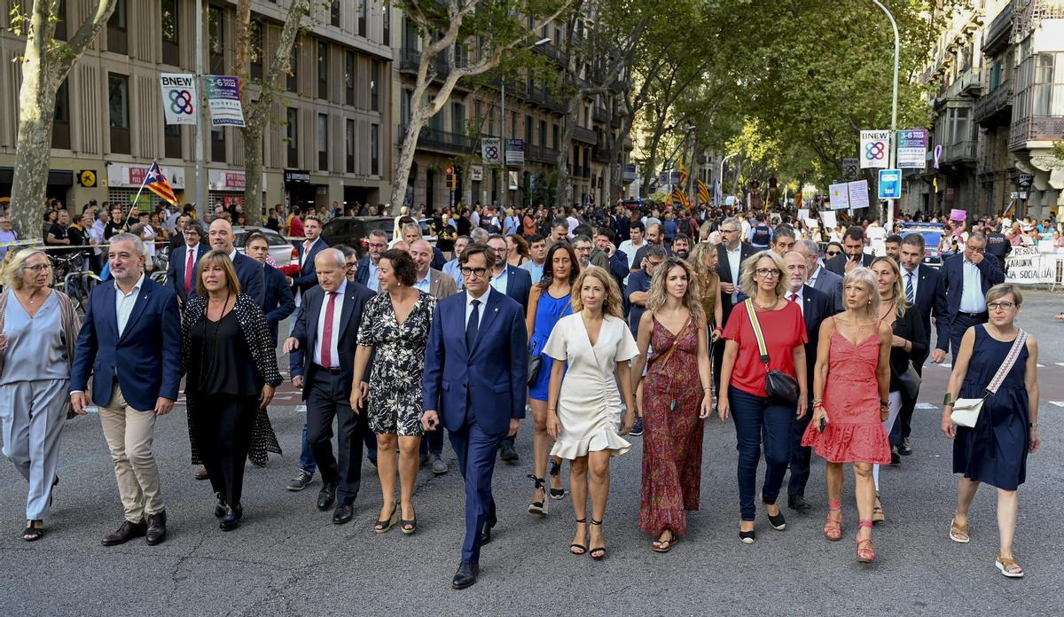 El PSC, con Salvador Illa a la cabeza, el pasado 11 de septiembre.