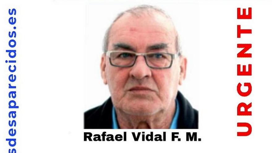 Imagen del cartel de la Asociación SOS Desaparecidos con la foto de Rafael Vidal F. M..