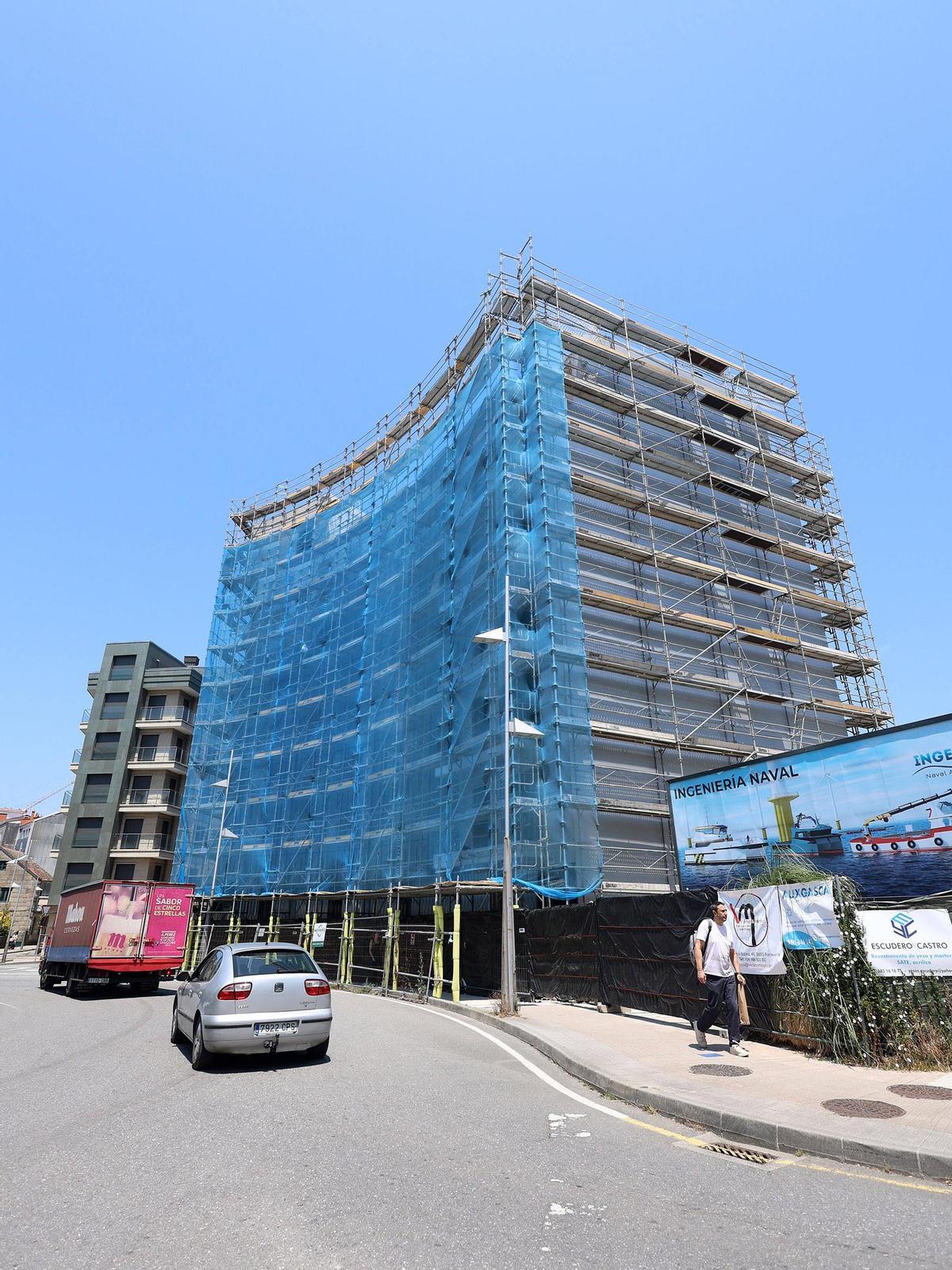 Obra de un edificio de viviendas en la zona este de Pontevedra.