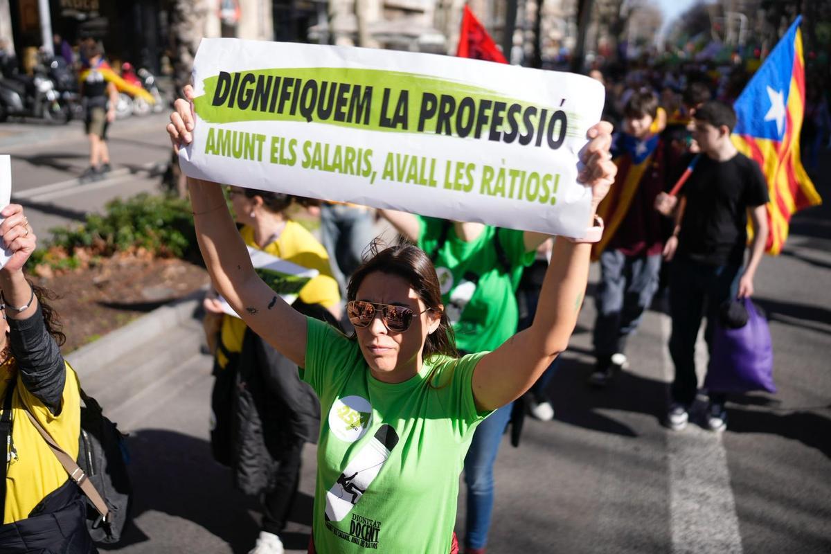 Manifestación de profesores en Barcelona