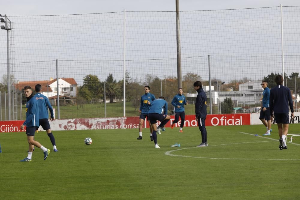 Entrenamiento del Sporting en Mareo.