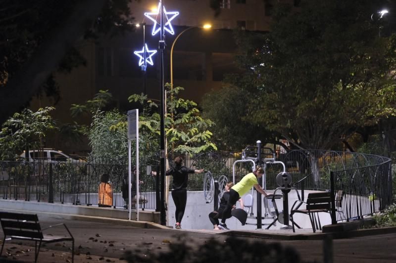 Reportaje sobre la iluminación instalada en el parque de La Estrella