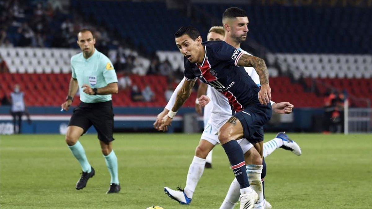 Di María y Álvaro, durante el partido de la vergüenza