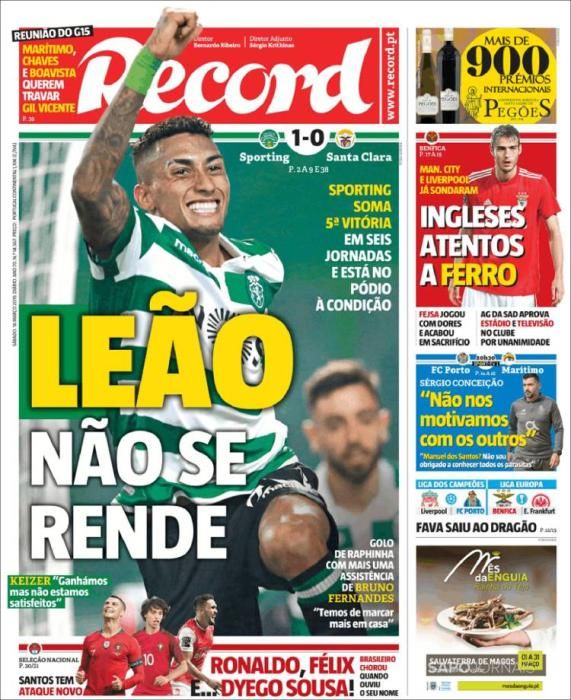 Portada RECORD sábado 16 marzo 2019