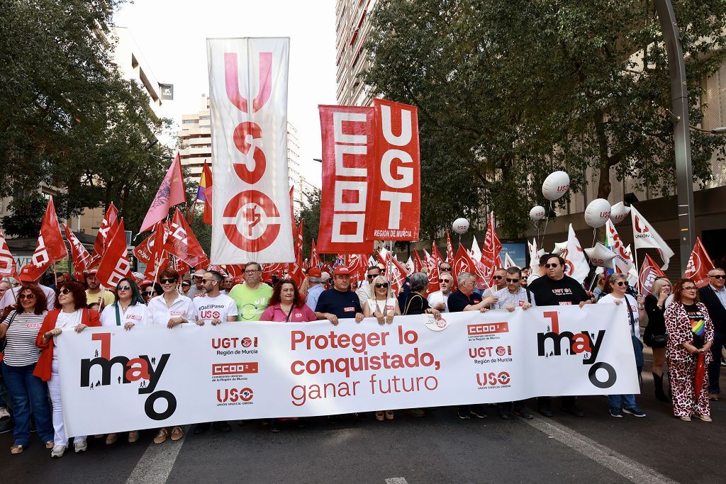 Todas las imágenes de la manifestación del 1 de Mayo en Murcia