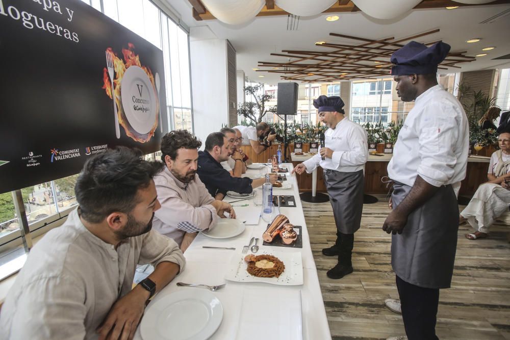 "Hogueras mirando al mar", de Félix Redondo, y "Almorsaret Alicantí", de Estefanía Díaz, han sido elegidos como el mejor plato y tapa de estas Hogueras por el jurado del concurso gastronómico festero