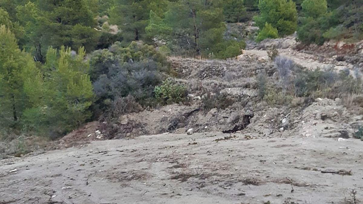 Lugar que ocupaba el aljibe destruido por el movimiento de tierras de Cabeçó.