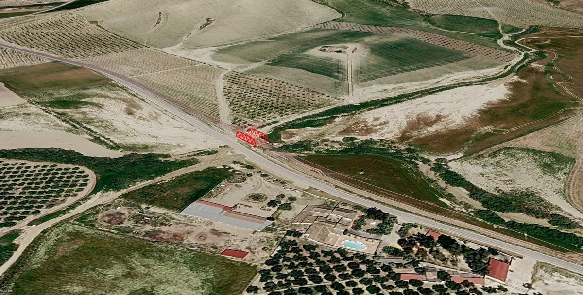 Recreación de la solución aportada para el arreglo de la carretera entre Montalbán y Montilla.