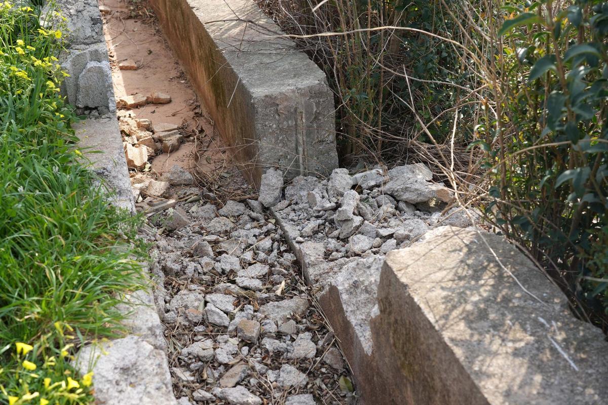 Otra imagen de daños en infraestructuras de riego de Vila-real.