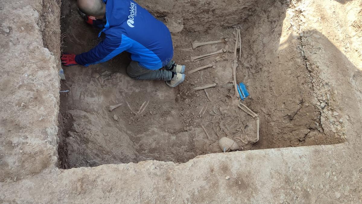 Los trabajos de exhumación en el cementerio municipal de Alicante.