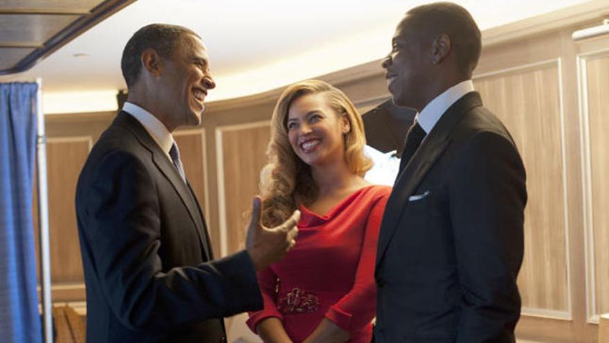 Obama junto a Beyoncé y el rapero Jay-Z.