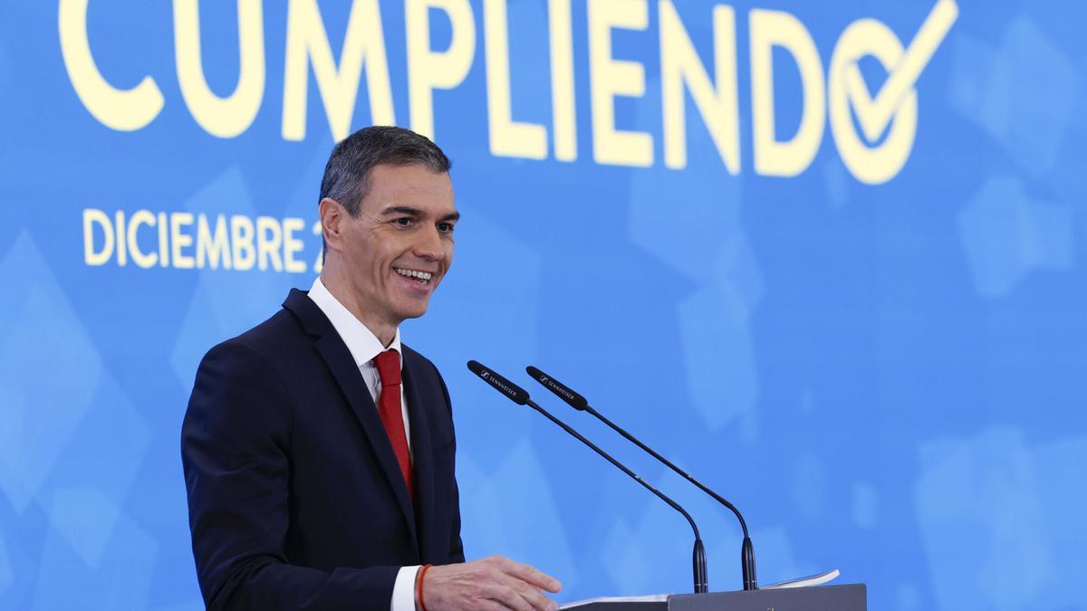El presidente del Gobierno, Pedro Sánchez, comparece para efectuar un balance del curso político