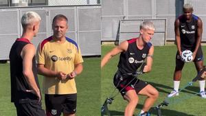 Dani Olmo ya entrena a las órdenes de Hansi Flick