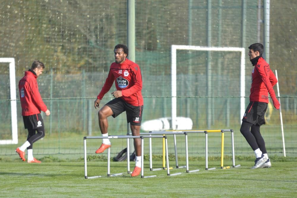 Carlos Fernández, David Simón, Diego Caballo, Gerard Valentín y Fede Cartabia se entrenan al margen del grupo.