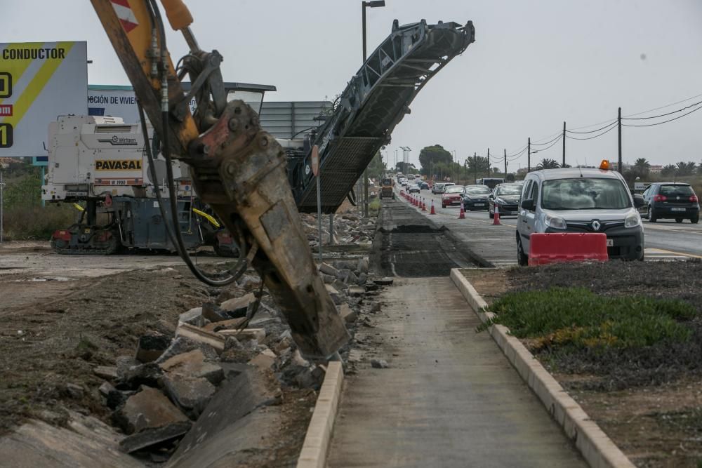 Las obras de la carretera de Santa Pola, en imágen